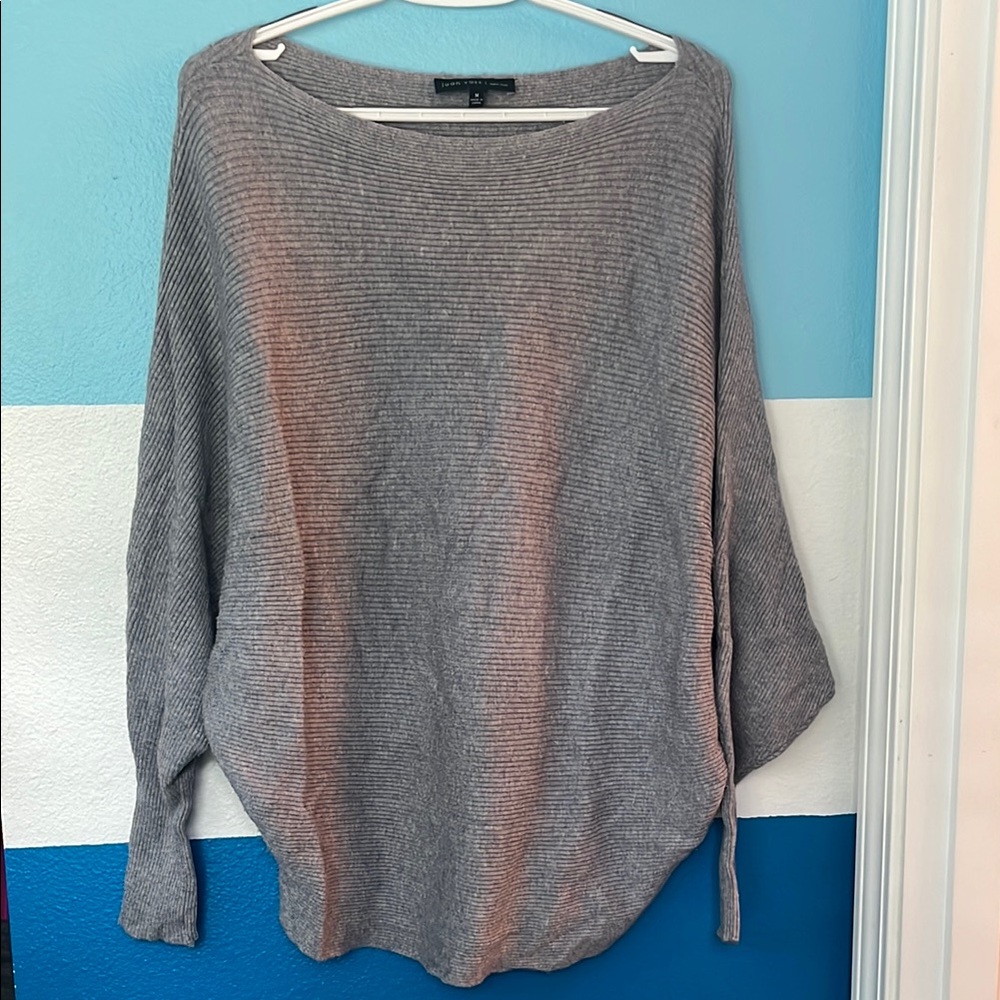 Joan Vass Gray Crew Neck Sweaters